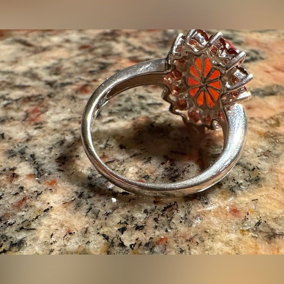 Carnelian Agate and Garnet Ring - Picture 6 of 9